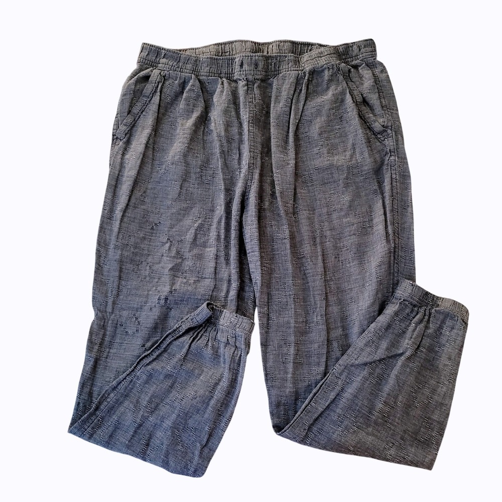 Patagonia Casual Pants Large Blue Textured Drawstring Waist Jogger Lightweight